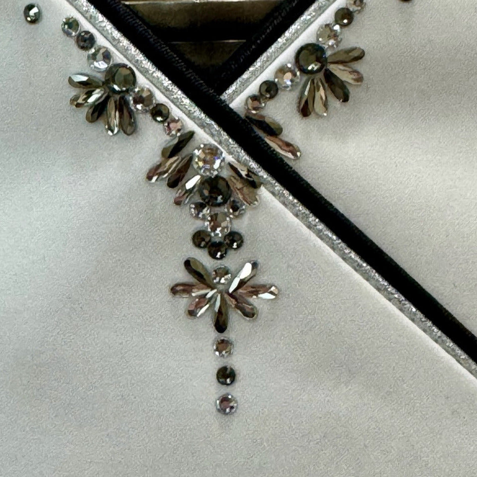 Plastronique Black & Silver Bloom Stock Tie