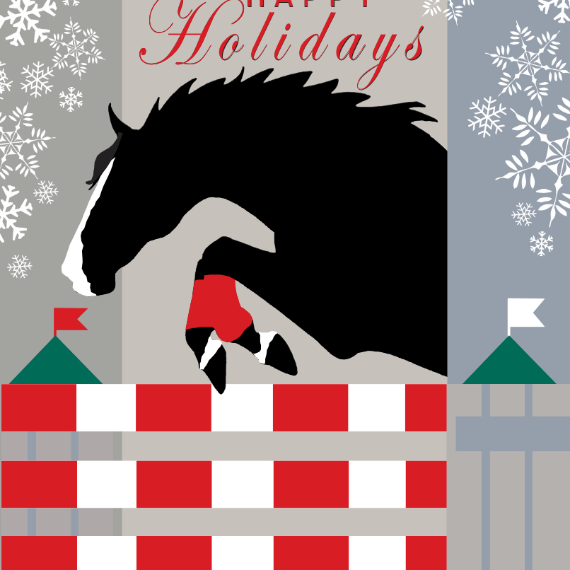 Happy Holidays Jumper Horse Christmas Card