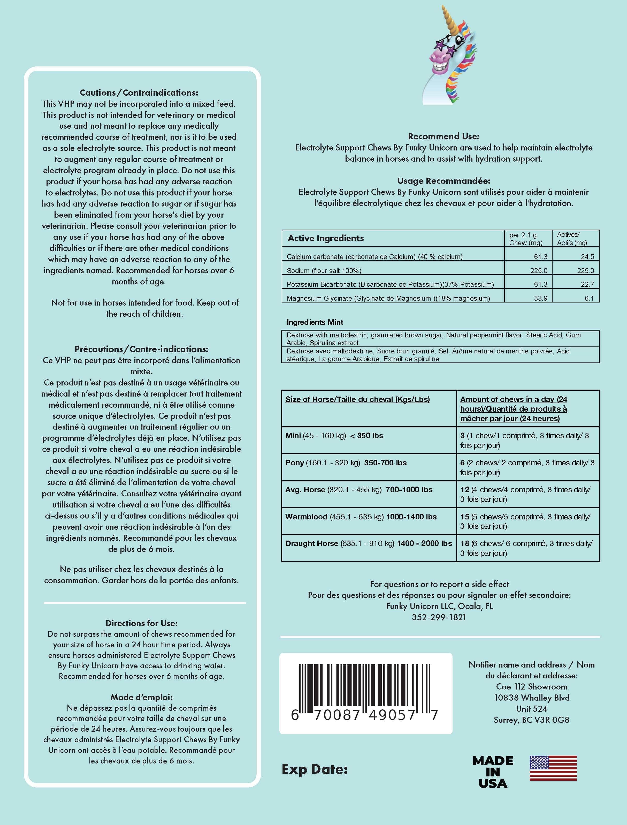 Funky Unicorn Electrolyte Support Chews