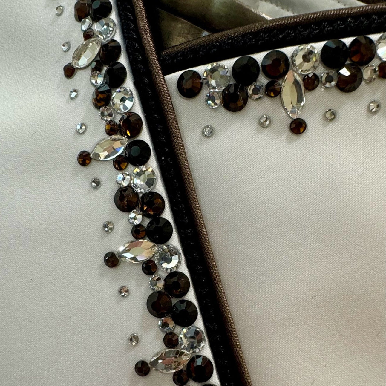 Plastronique Black & Brown Drops Stock Tie - enlarged to show detail