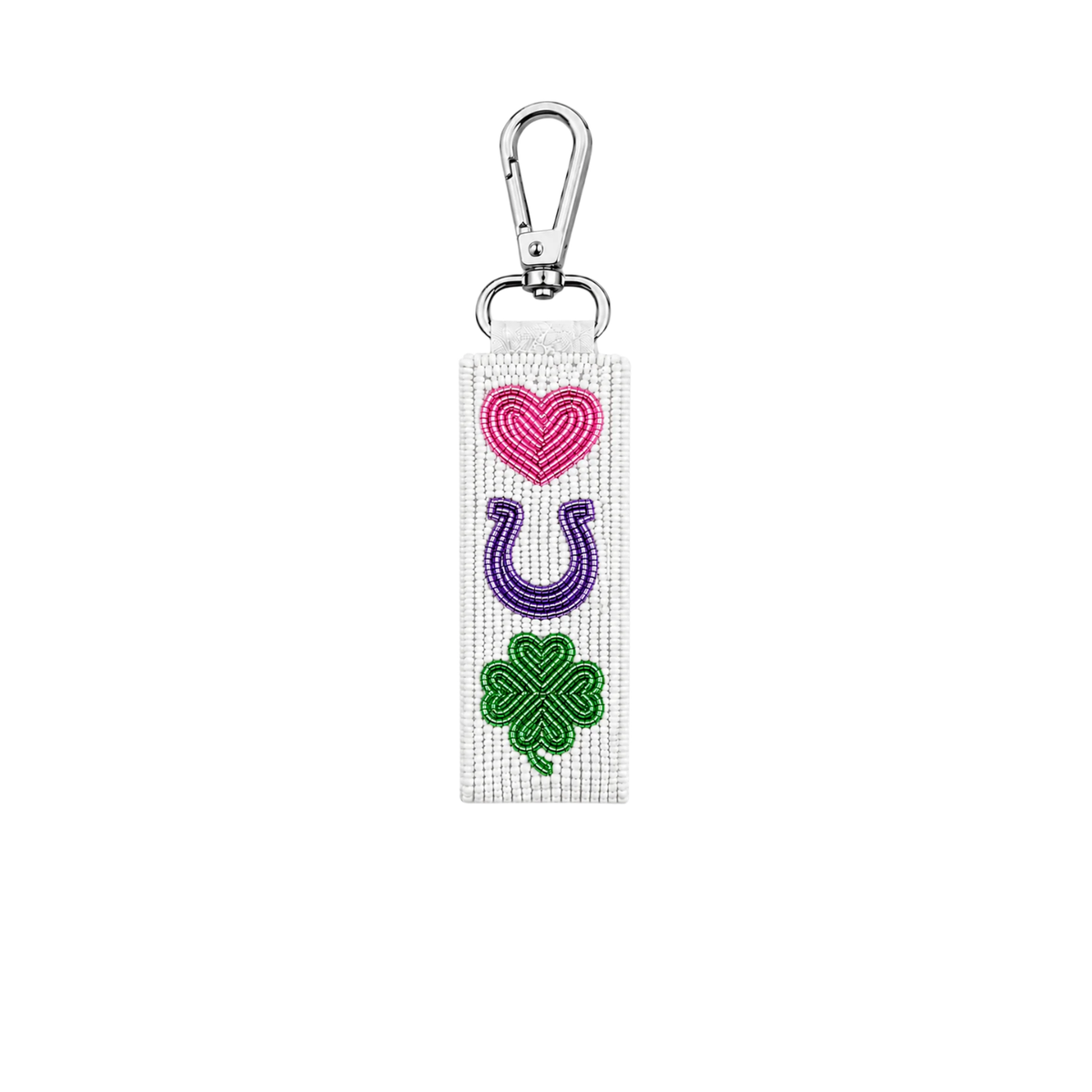 Tucker Tweed Beaded Bag Charm/Keychain - Luck Symbols