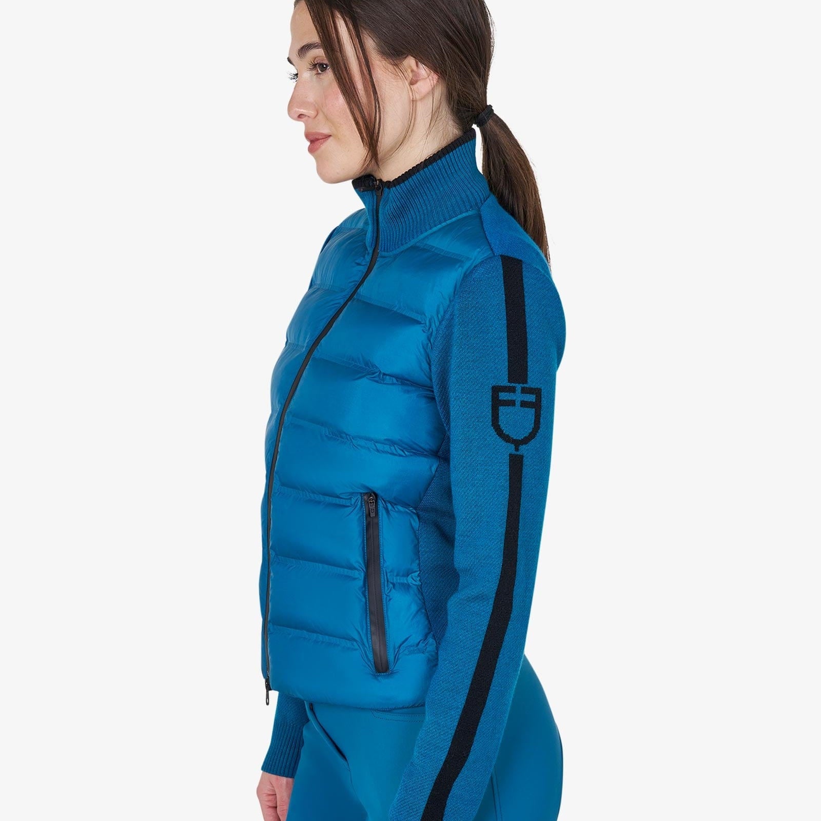 Equestro Women's Jacket in Nylon and Knit with Zip