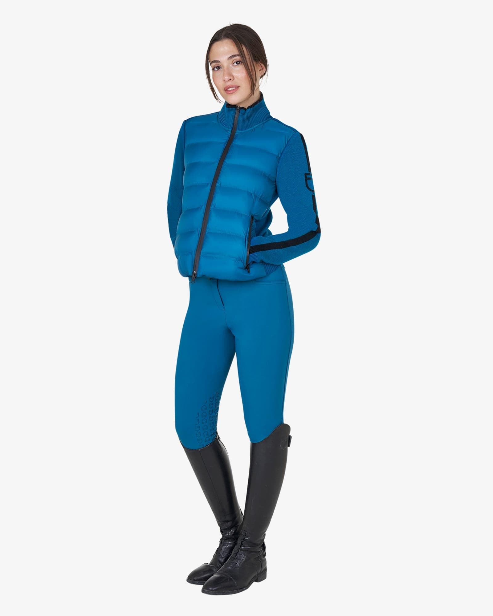 Equestro Women's Jacket in Nylon and Knit with Zip