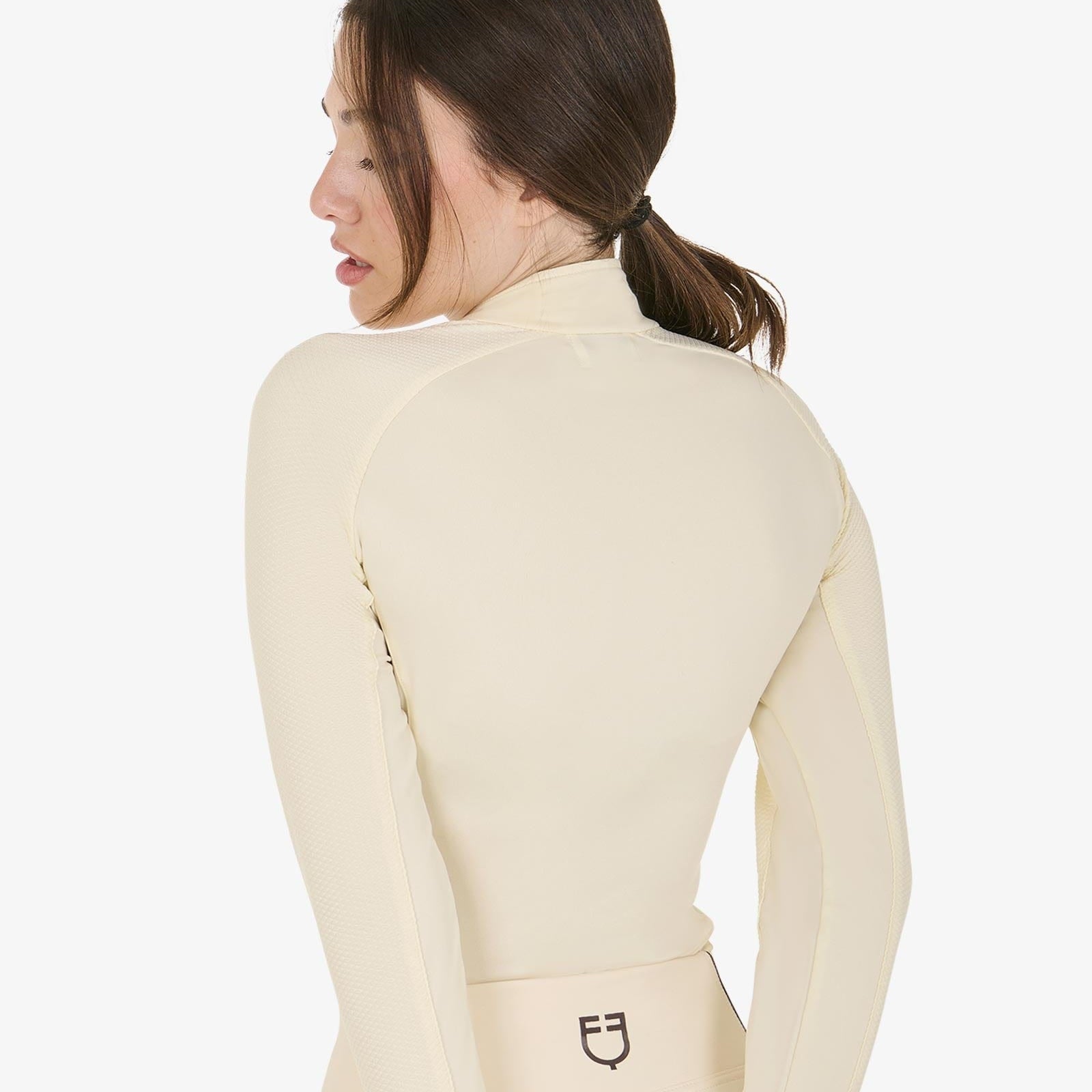 Equestro Women's Slim Fit Long Sleeve Base Layer antique white