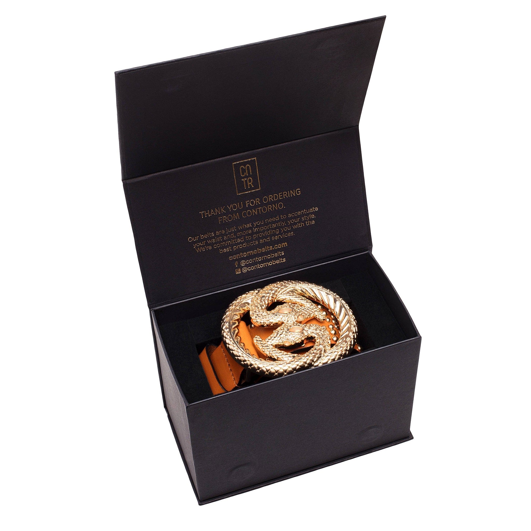 Snake Glam Leather Belt