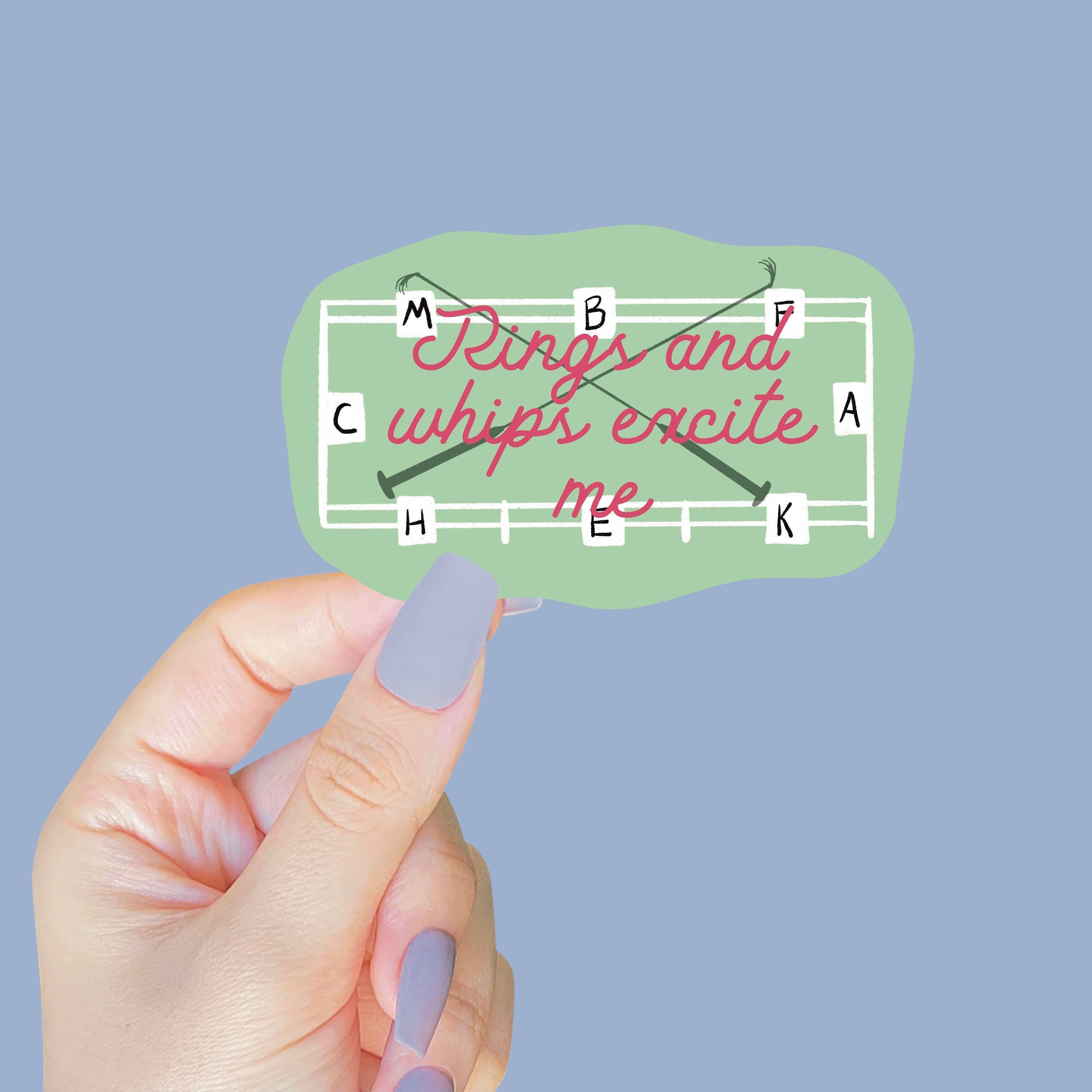 Rings And Whips Excite Me Sticker