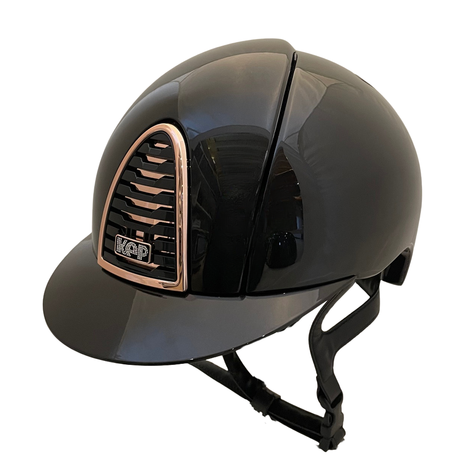 KEP Cromo 2.0 Black Shine with Rose Gold Chrome & Cristalli Logo Helmet