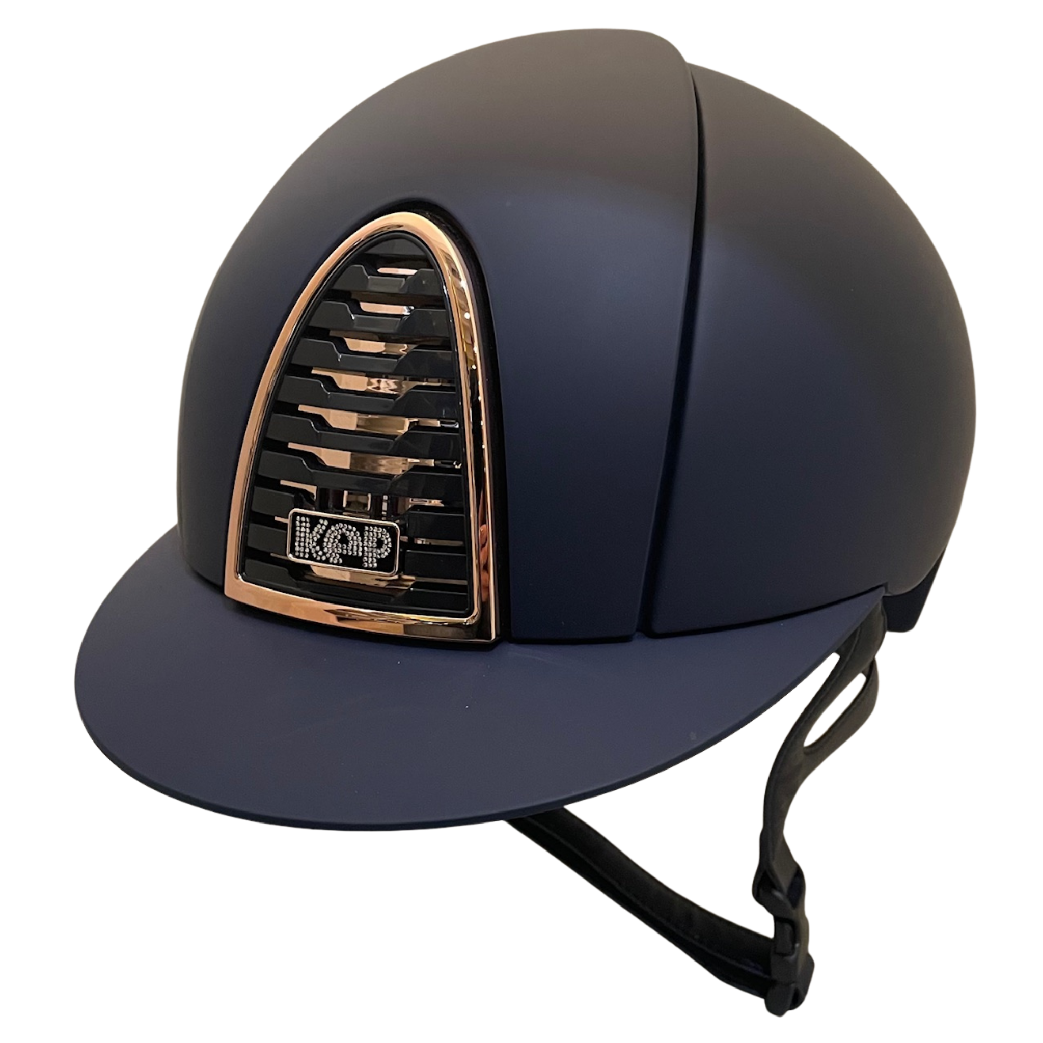 KEP Cromo 2.0 Textile Matte Blue with Rose Gold Frame and Cristalli Logo Helmet