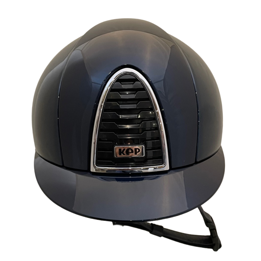 KEP Cromo 2.0 Shine Blue with Chrome Frame Helmet
