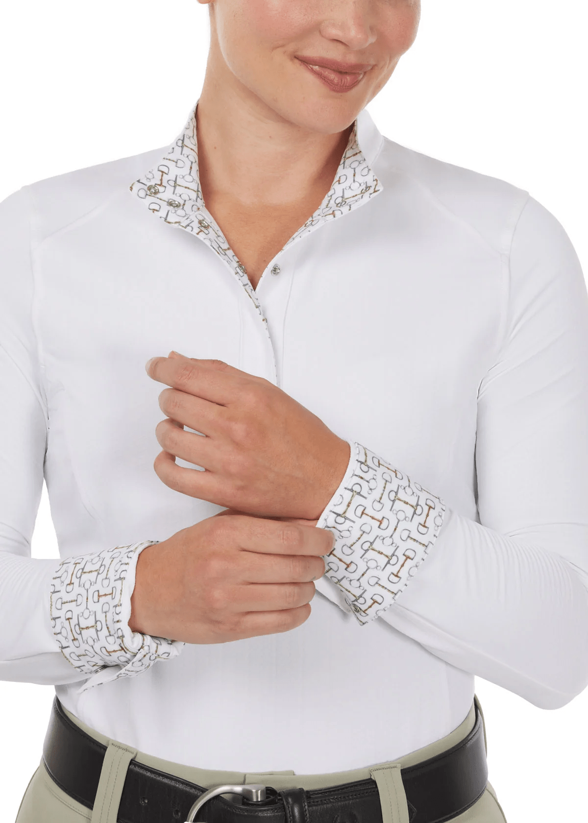 Kerrits Affinity Pro Long Sleeve Show Shirt - White Bits
