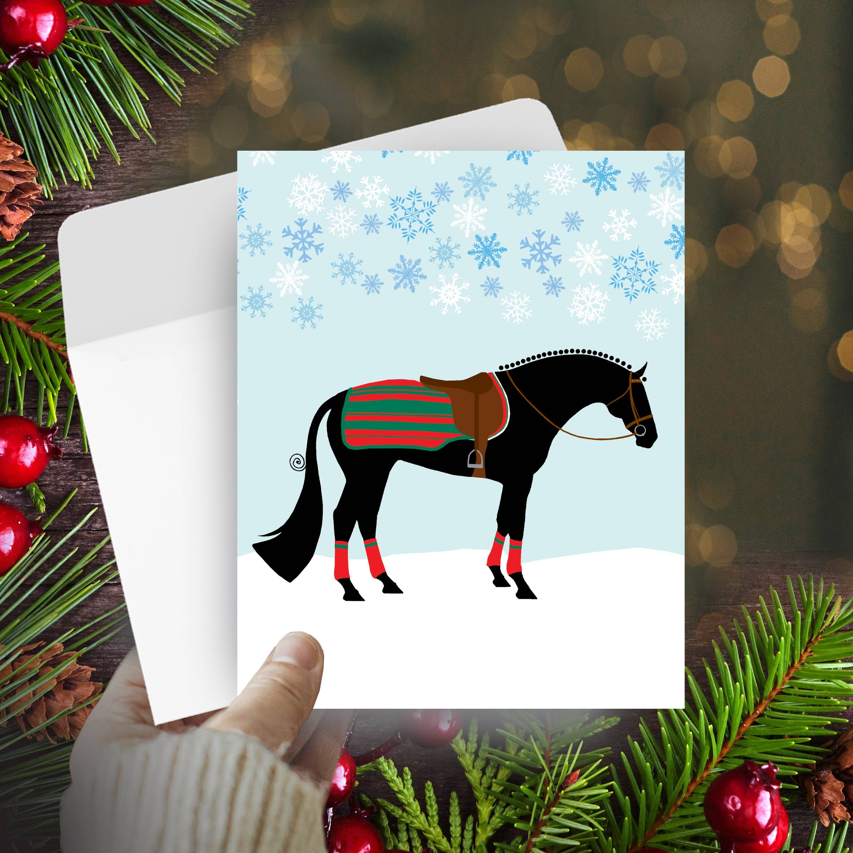 Hunter Horse Christmas Card