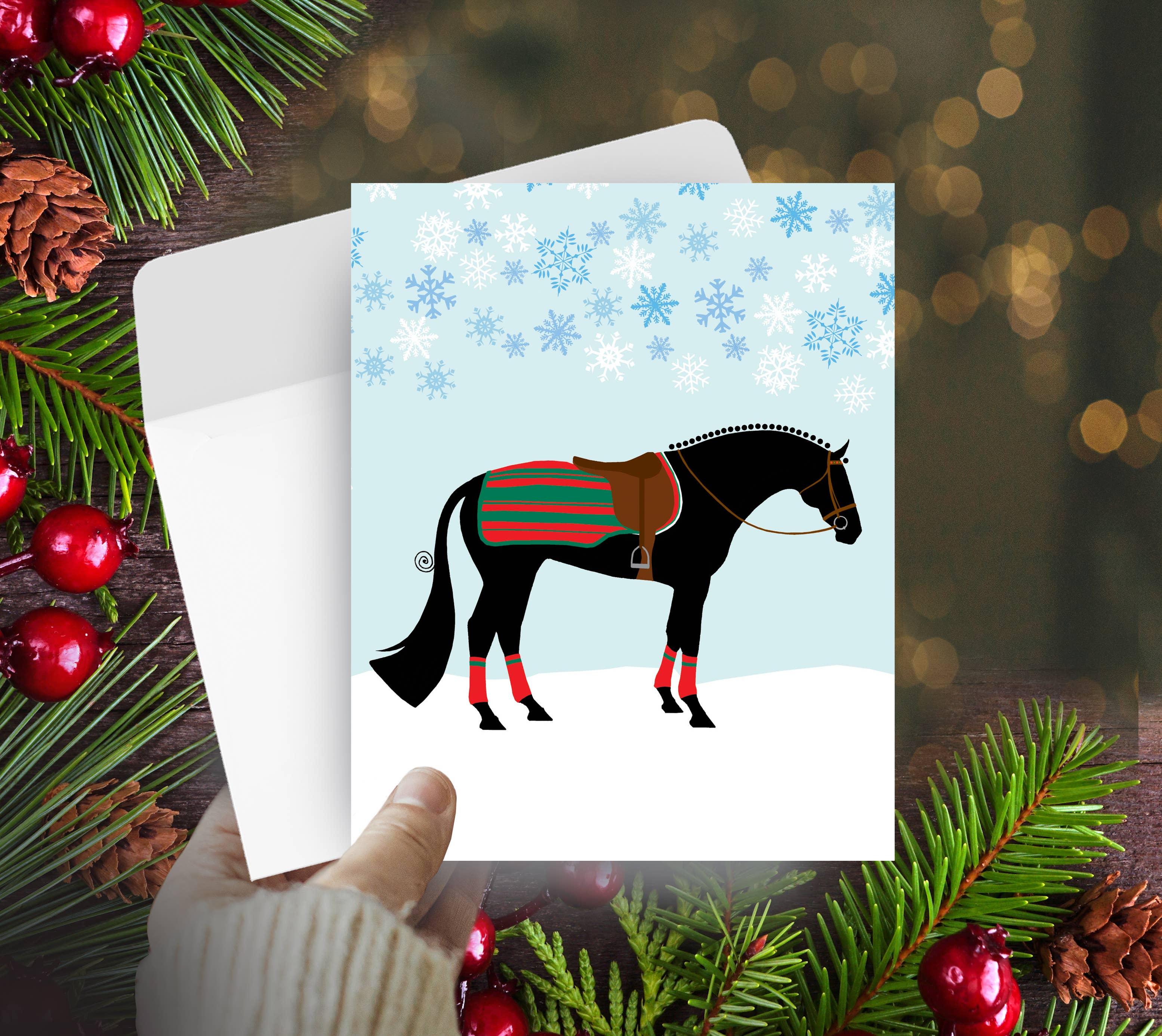 Hunter Horse Christmas Card