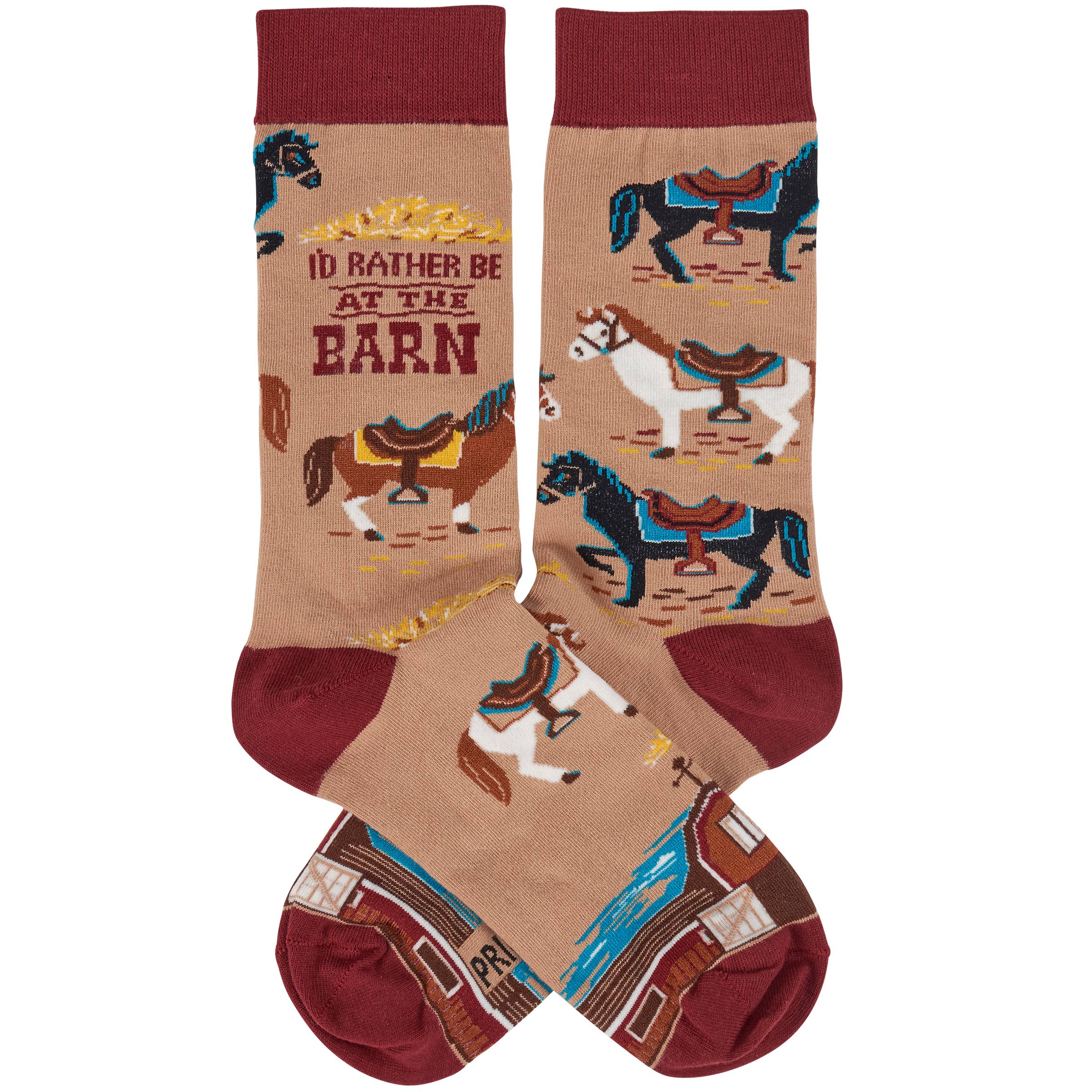 "Rather Be At The Barn" Socks