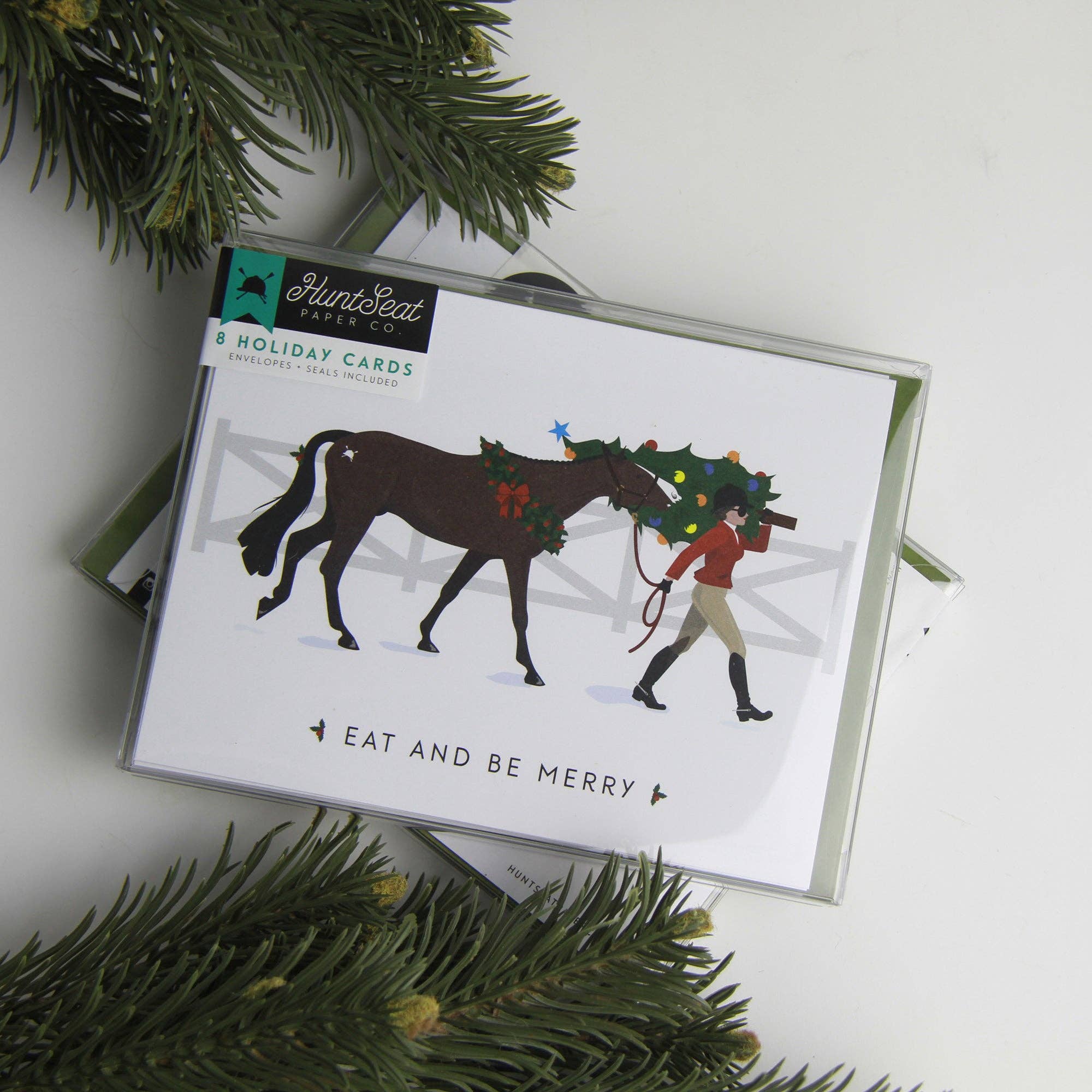 Eat & Be Merry Equestrian Christmas Card