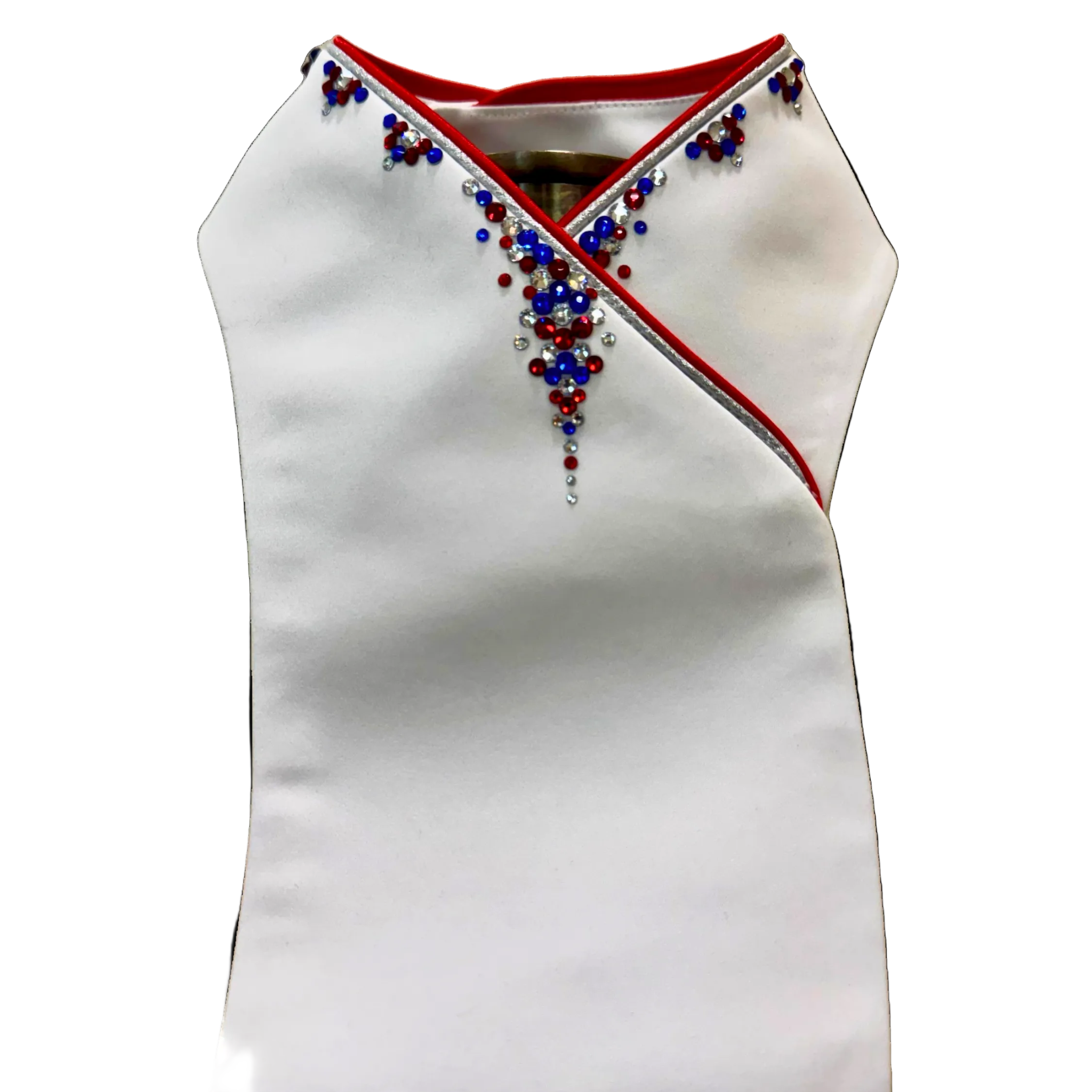Plastronique Red White Blue Drip Stock Tie