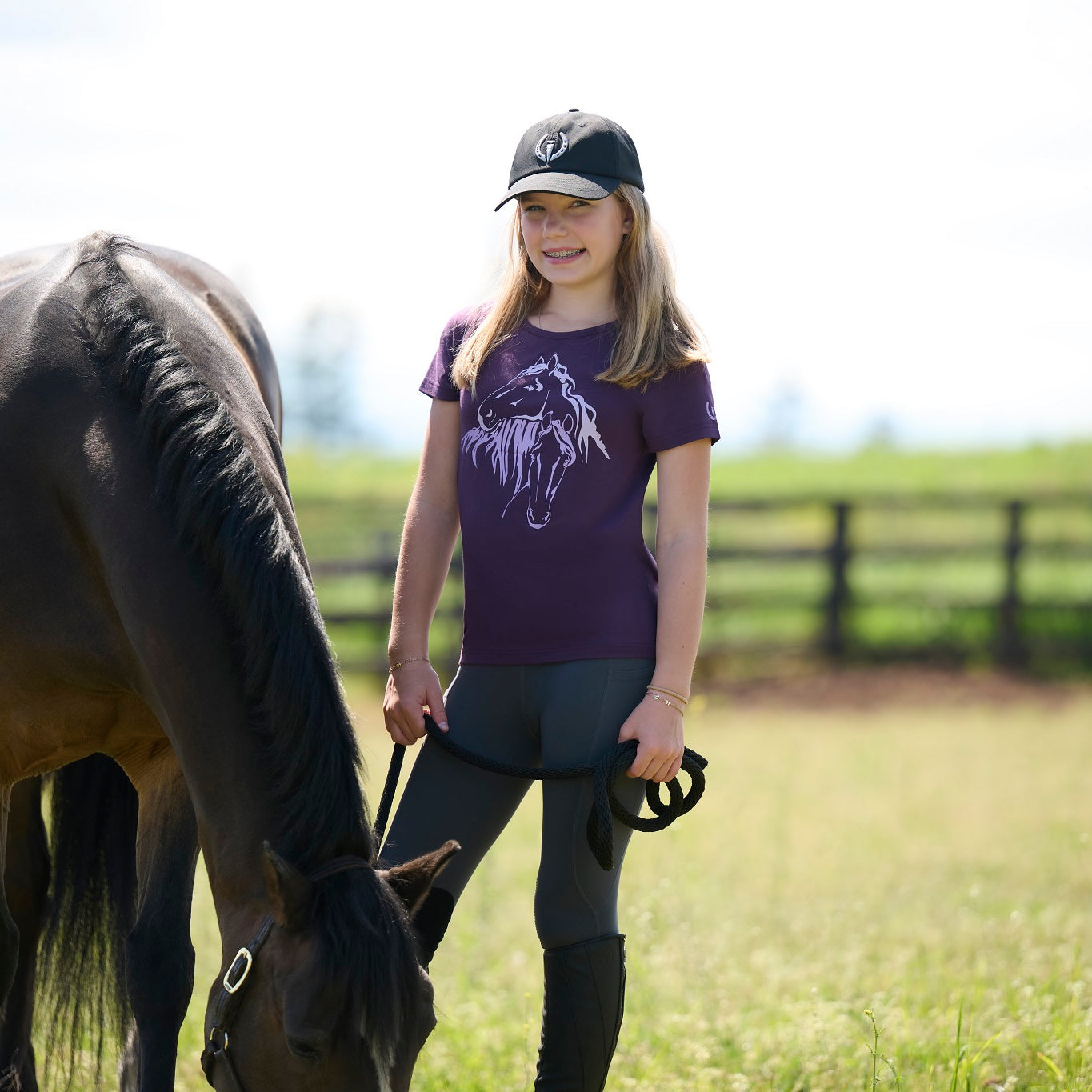 Kerrits Junior Equine Embrace Tee Velvet Plum