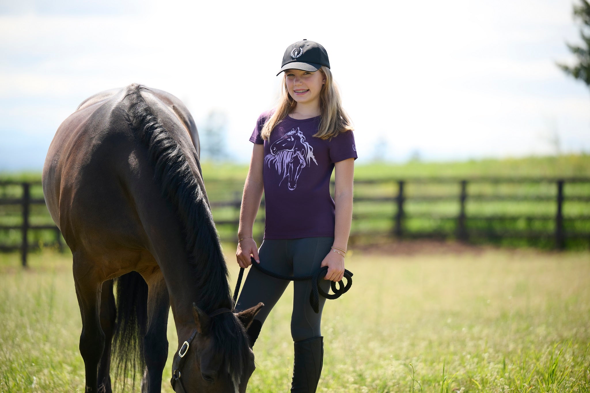 Kerrits Junior Equine Embrace Tee Velvet Plum