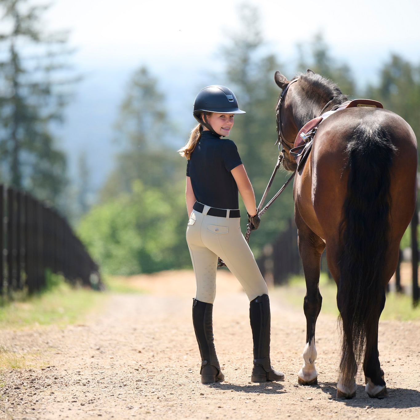 Kerrits Kids Free Motion CoolCore Knee Patch Breech tan