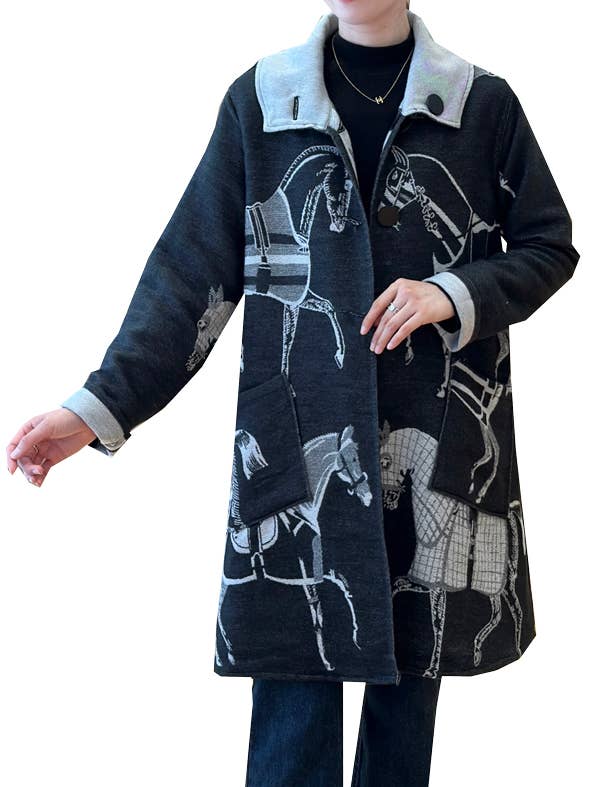 Equestrian Black & White Reversible Coat