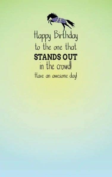 Stand Out in the Crowd Equestrian Birthday Card