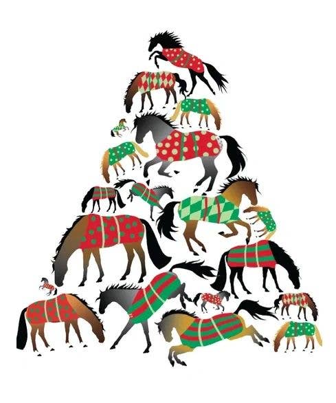 Horse Tree Christmas Card