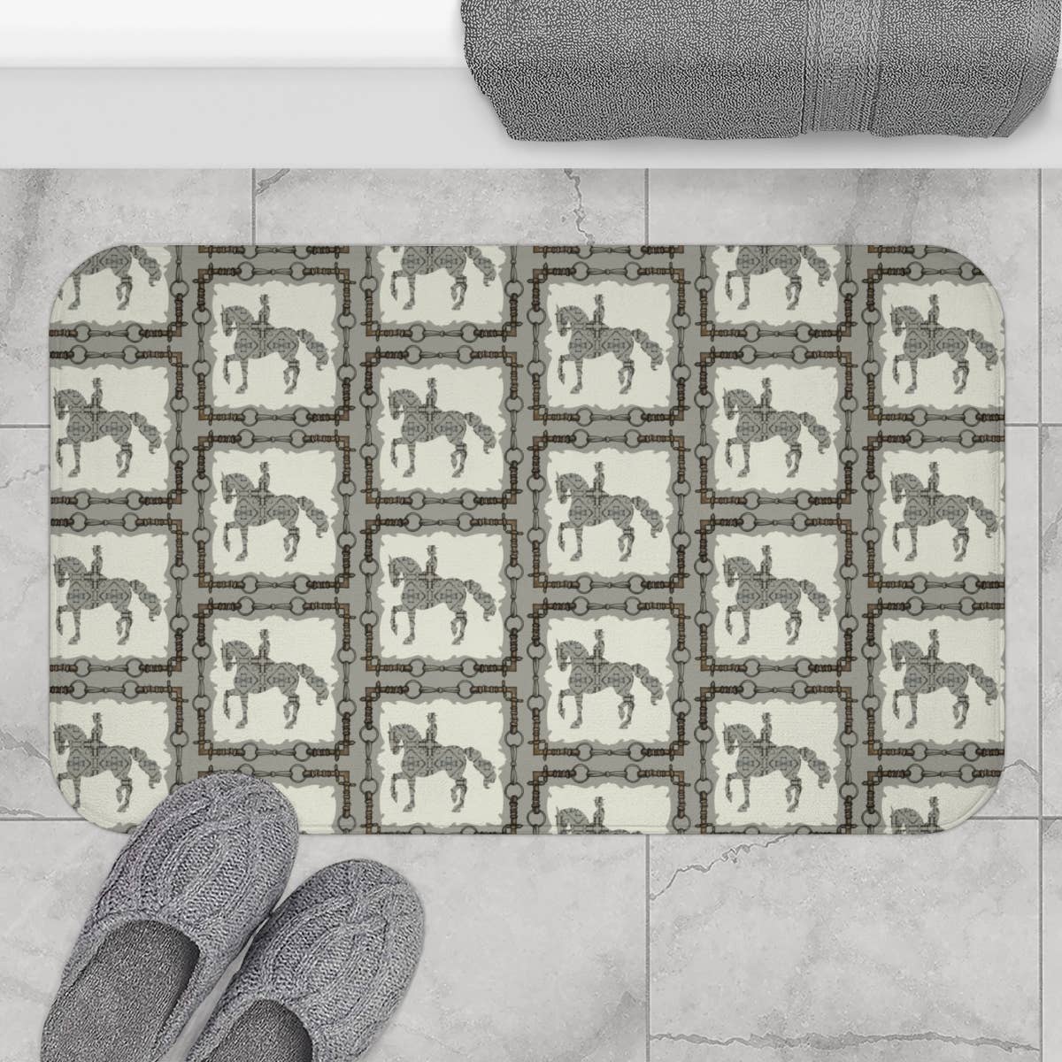 Dressage Horse Memory Foam Bath Mat