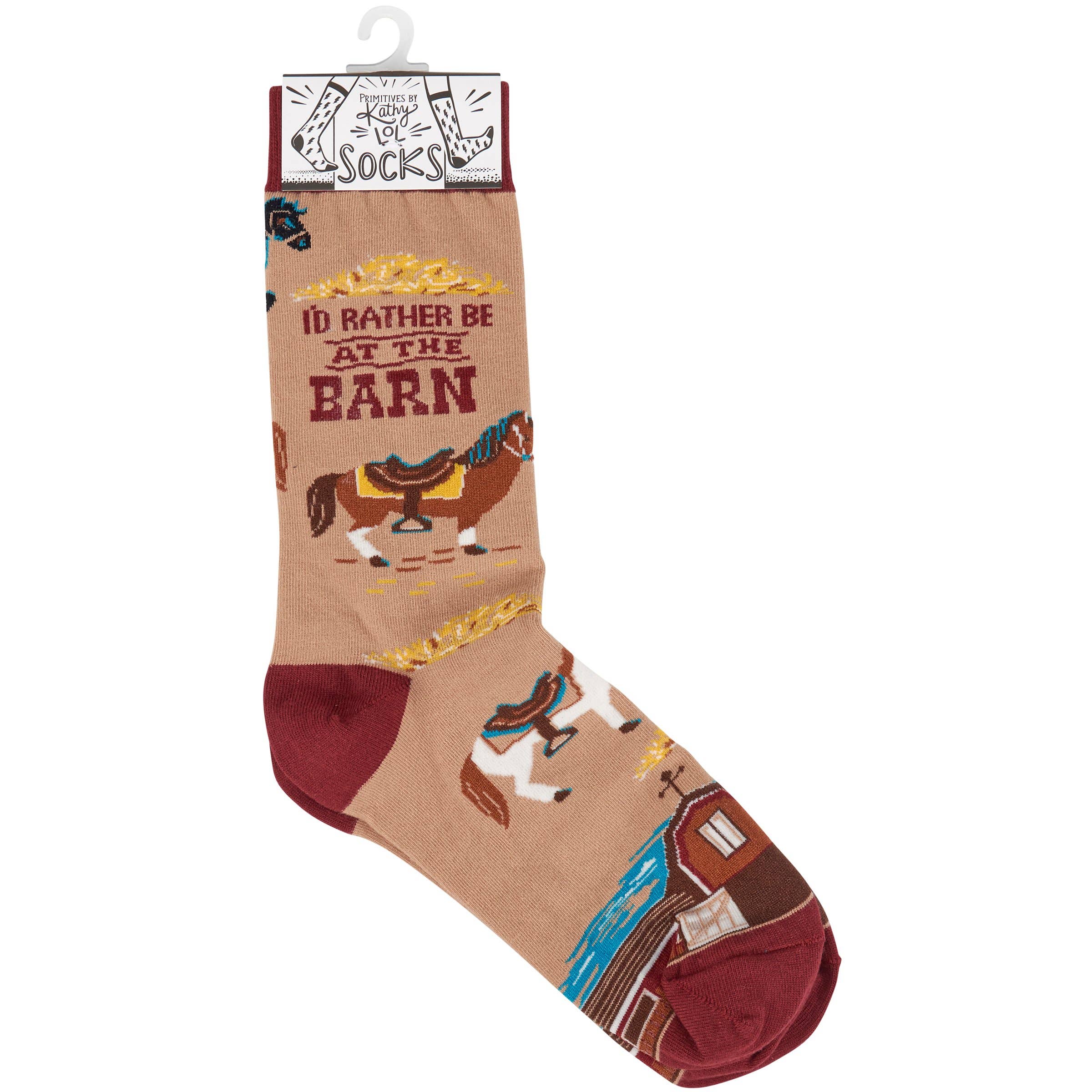 "Rather Be At The Barn" Socks
