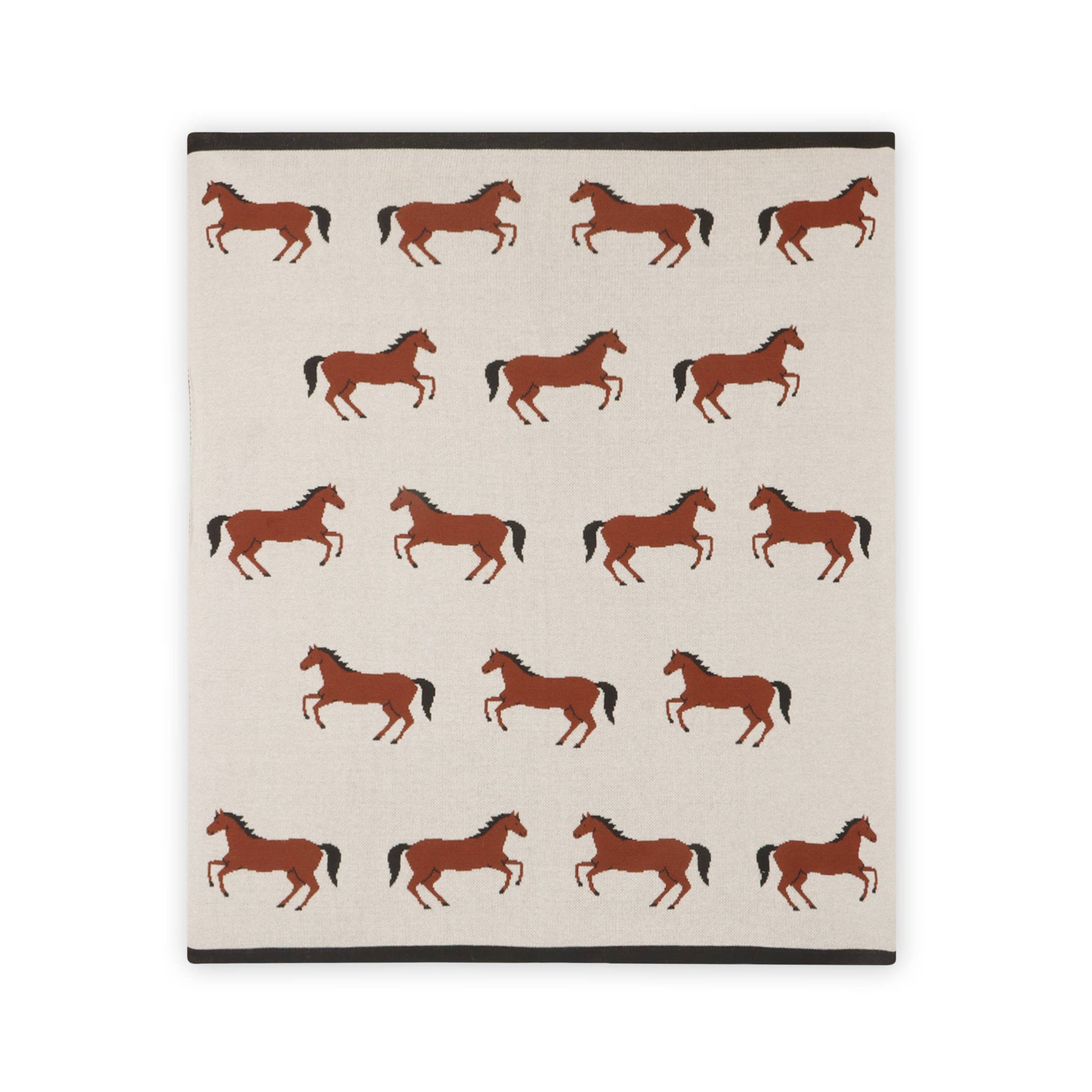 Viverano Organic Cotton Horse Motif Baby Blanket