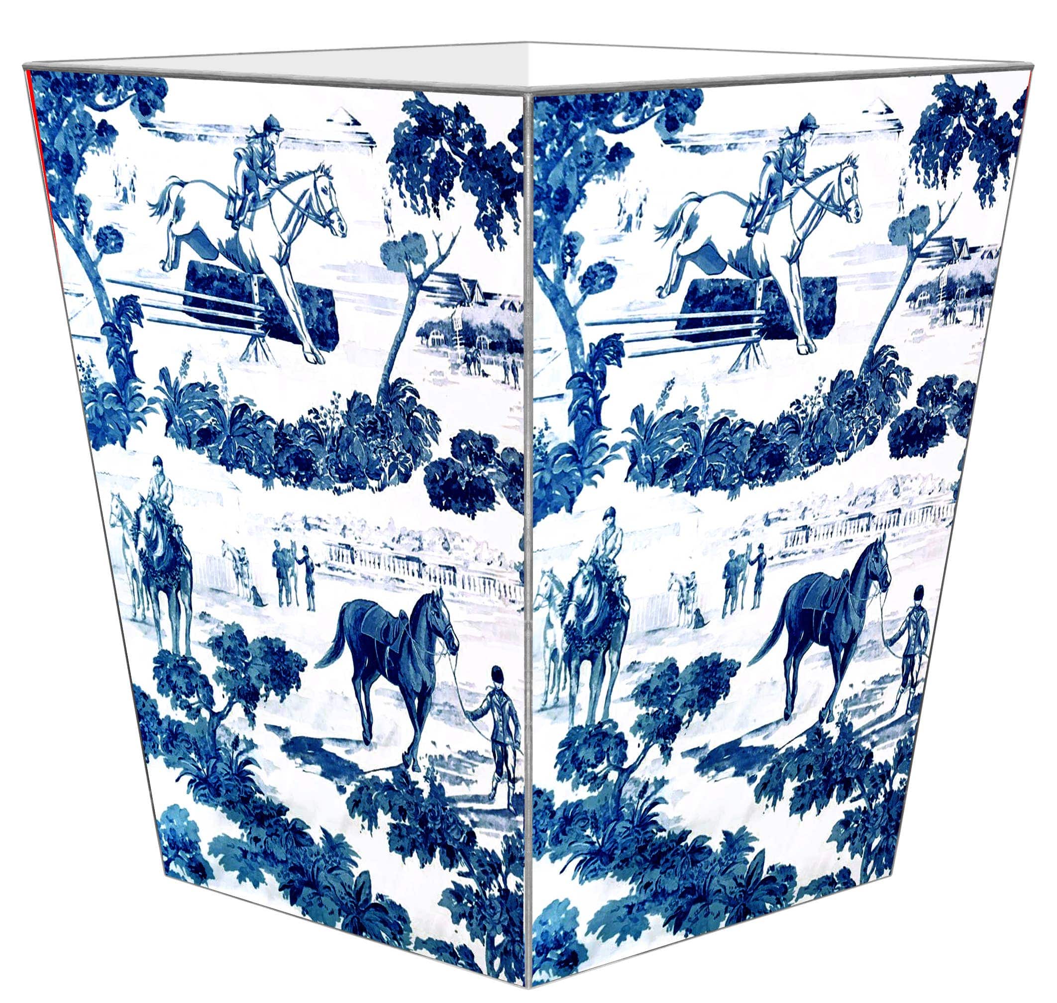 Blue Equestrian Wastepaper Basket