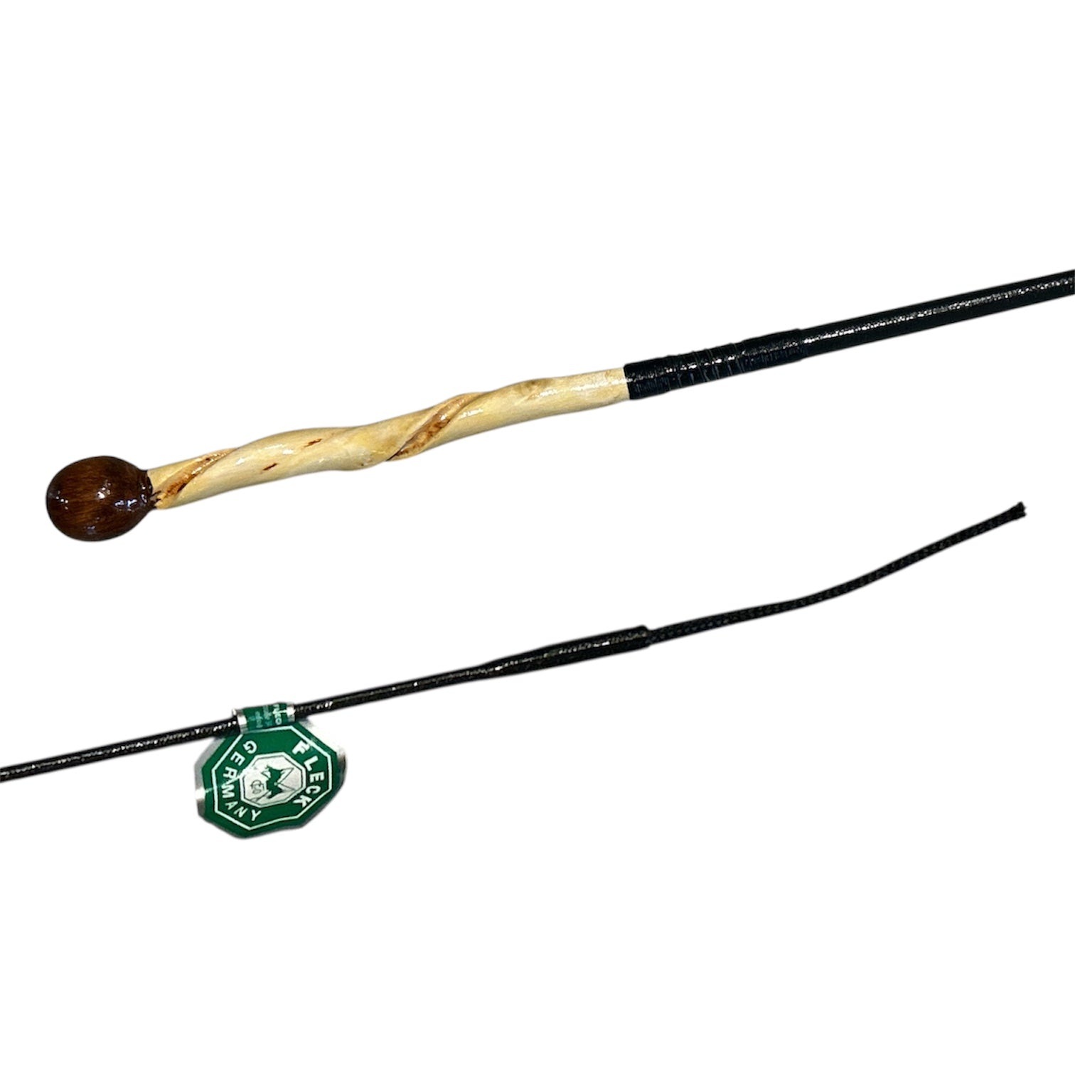 Fleck Dressage Whip with Holly Handle