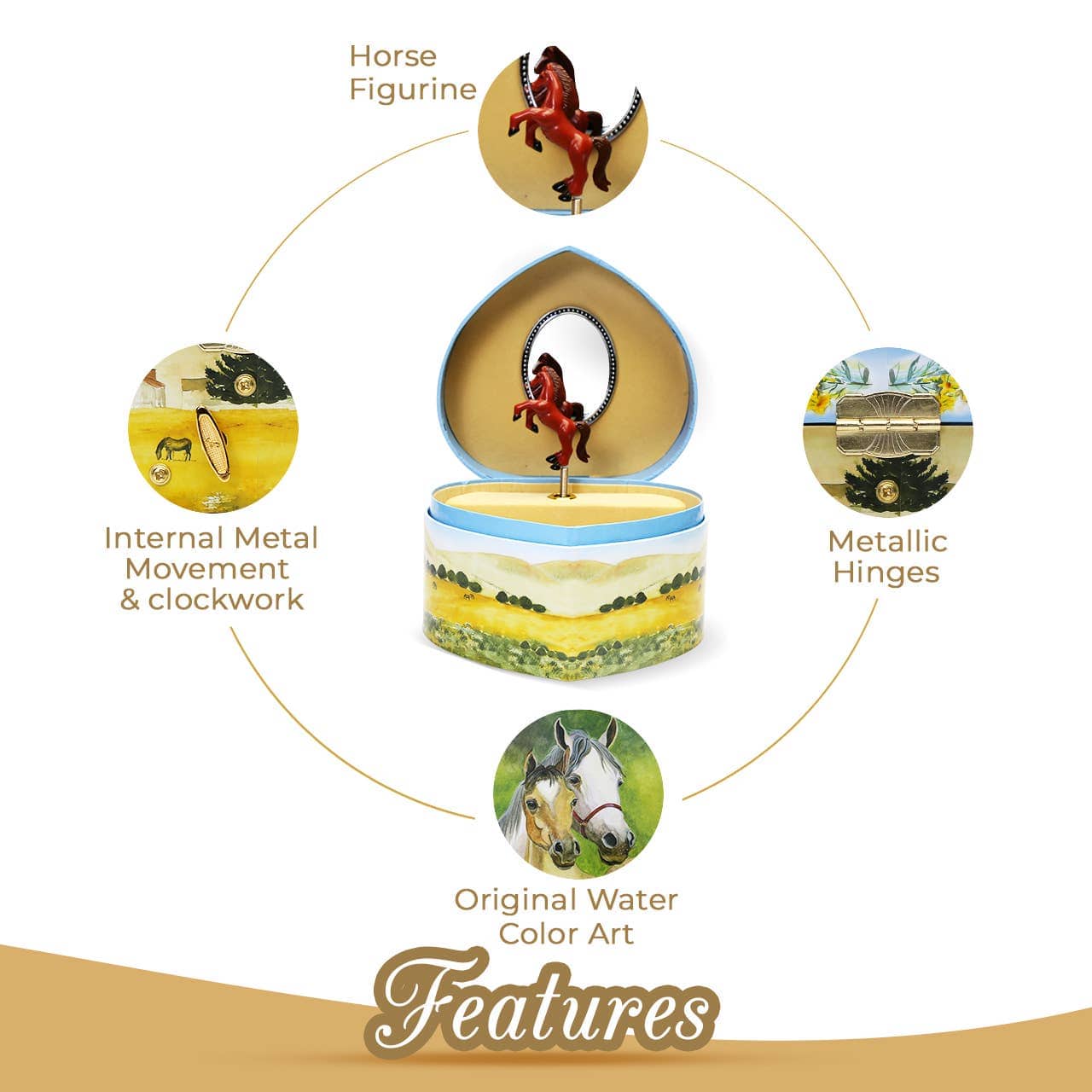 Love Of Horses Musical Jewelry Box