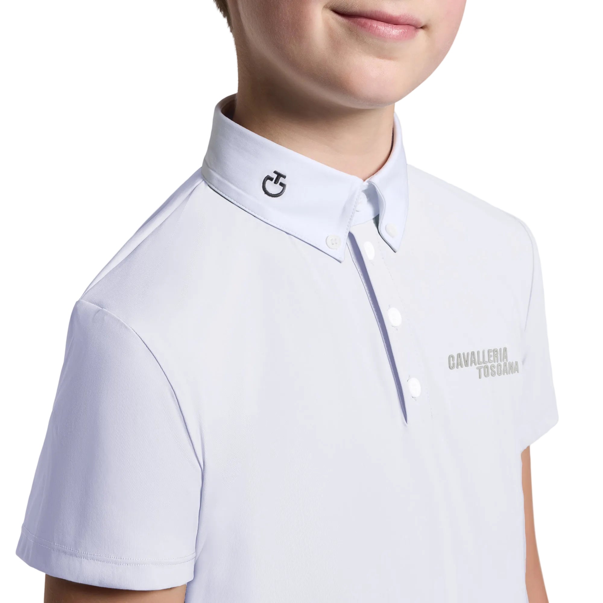 Cavalleria Toscana Juniors Short Sleeve Show Shirt with Embroidered Logo
