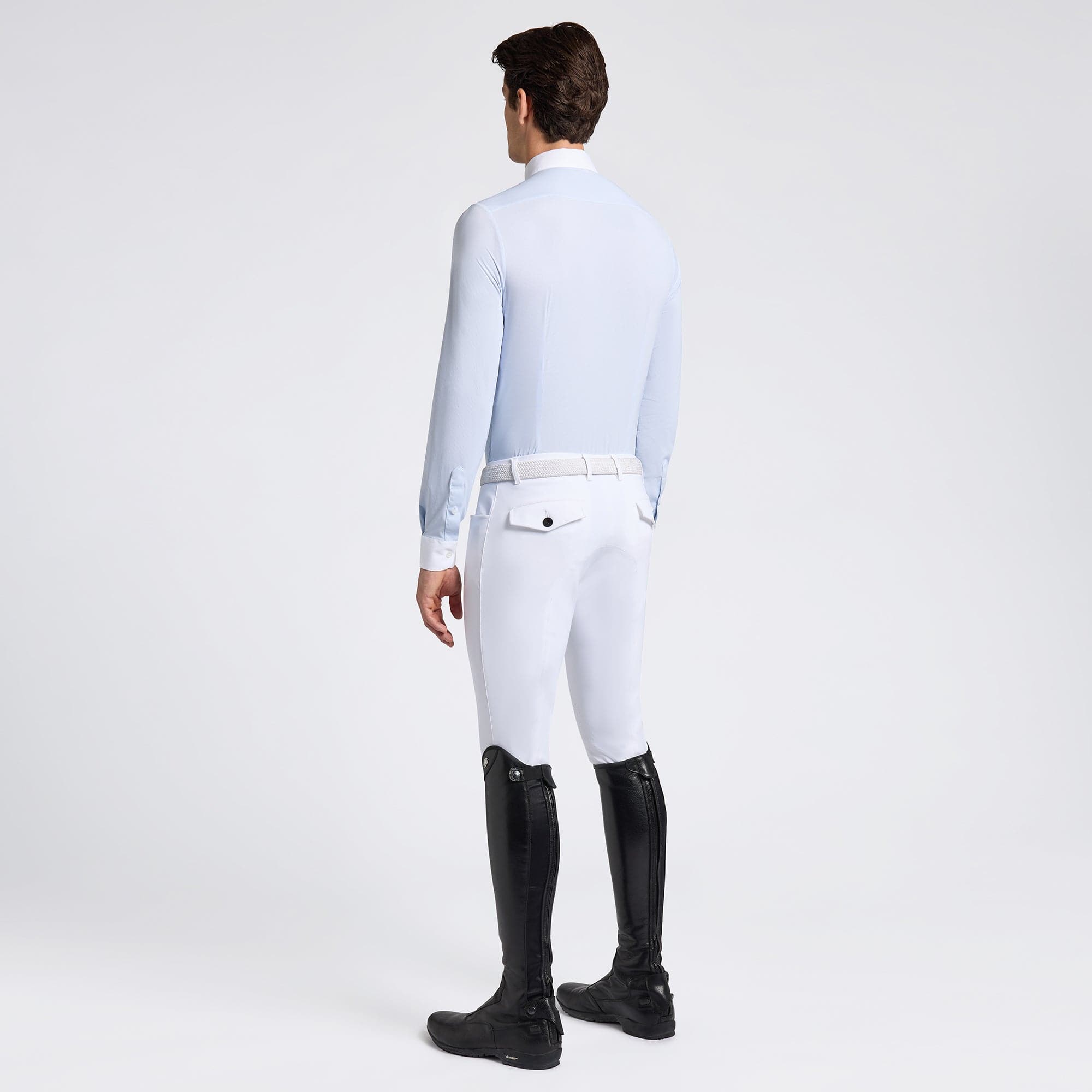 Cavalleria Toscana Men's Long Sleeve Guibert Competition Shirt - Oxford Blue