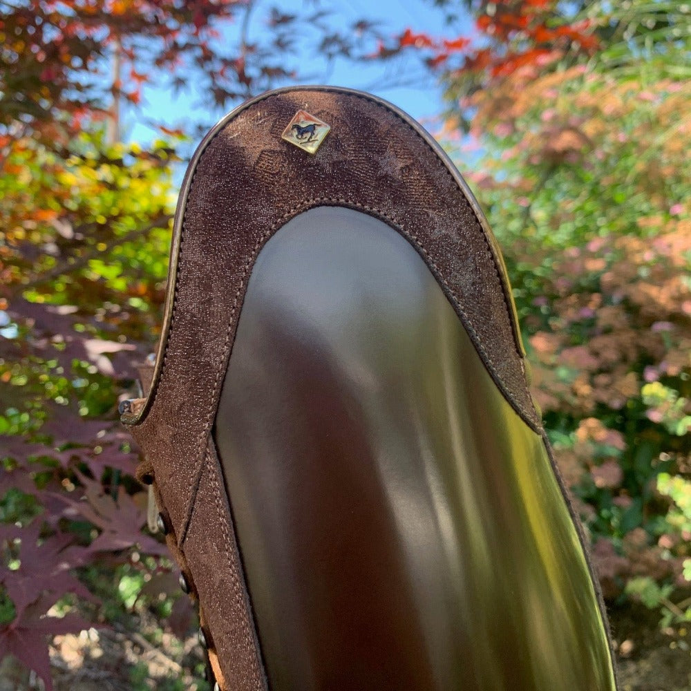 Custom DeNiro Tintoretto Dressage Boot - Brushed Fondente Brown & Aurora Stella