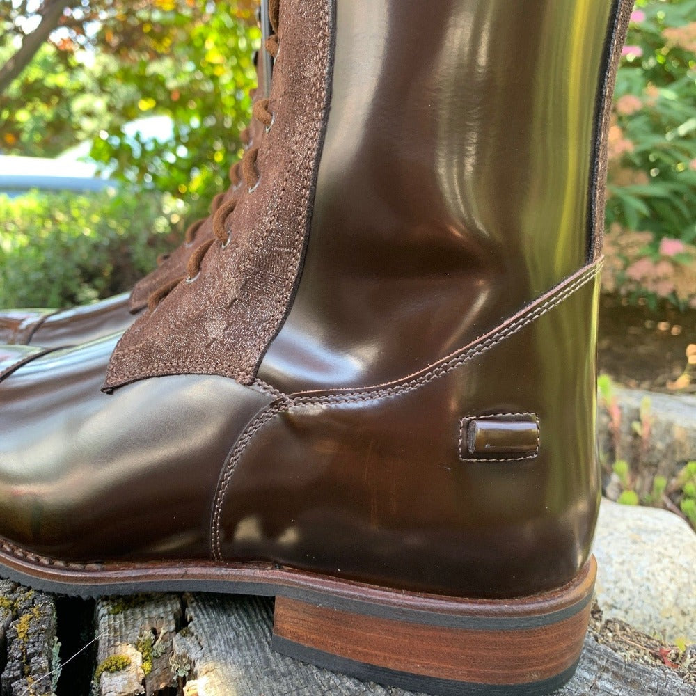 Custom DeNiro Tintoretto Dressage Boot - Brushed Fondente Brown & Aurora Stella