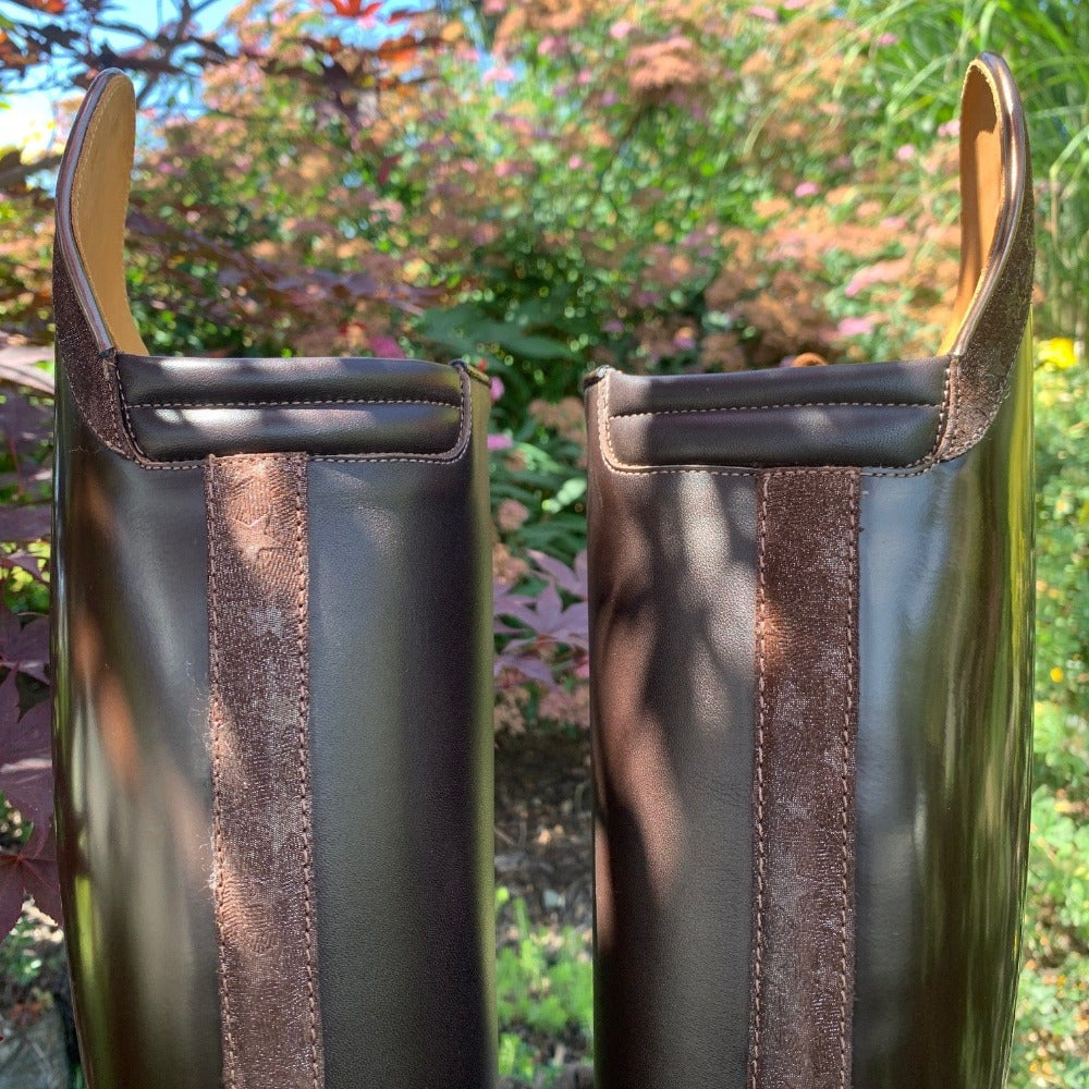 Custom DeNiro Tintoretto Dressage Boot - Brushed Fondente Brown & Aurora Stella