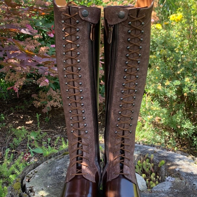 Custom DeNiro Tintoretto Dressage Boot - Brushed Fondente Brown & Aurora Stella