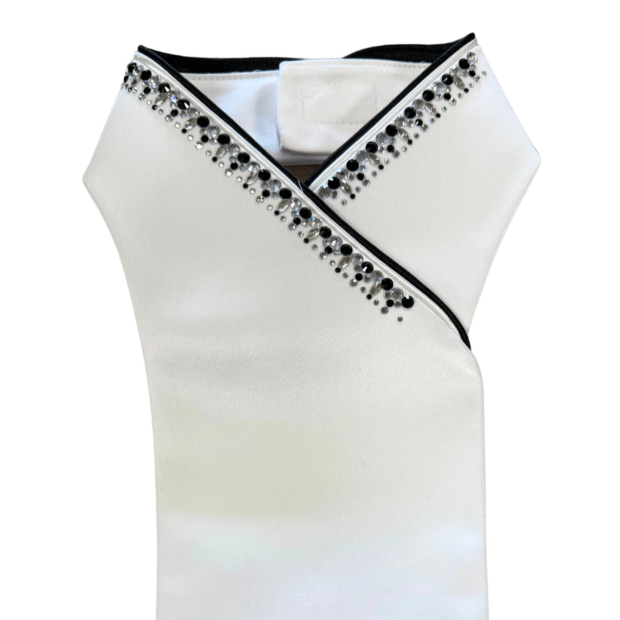 Plastronique Black & White Crystal Drops Custom Stock Tie