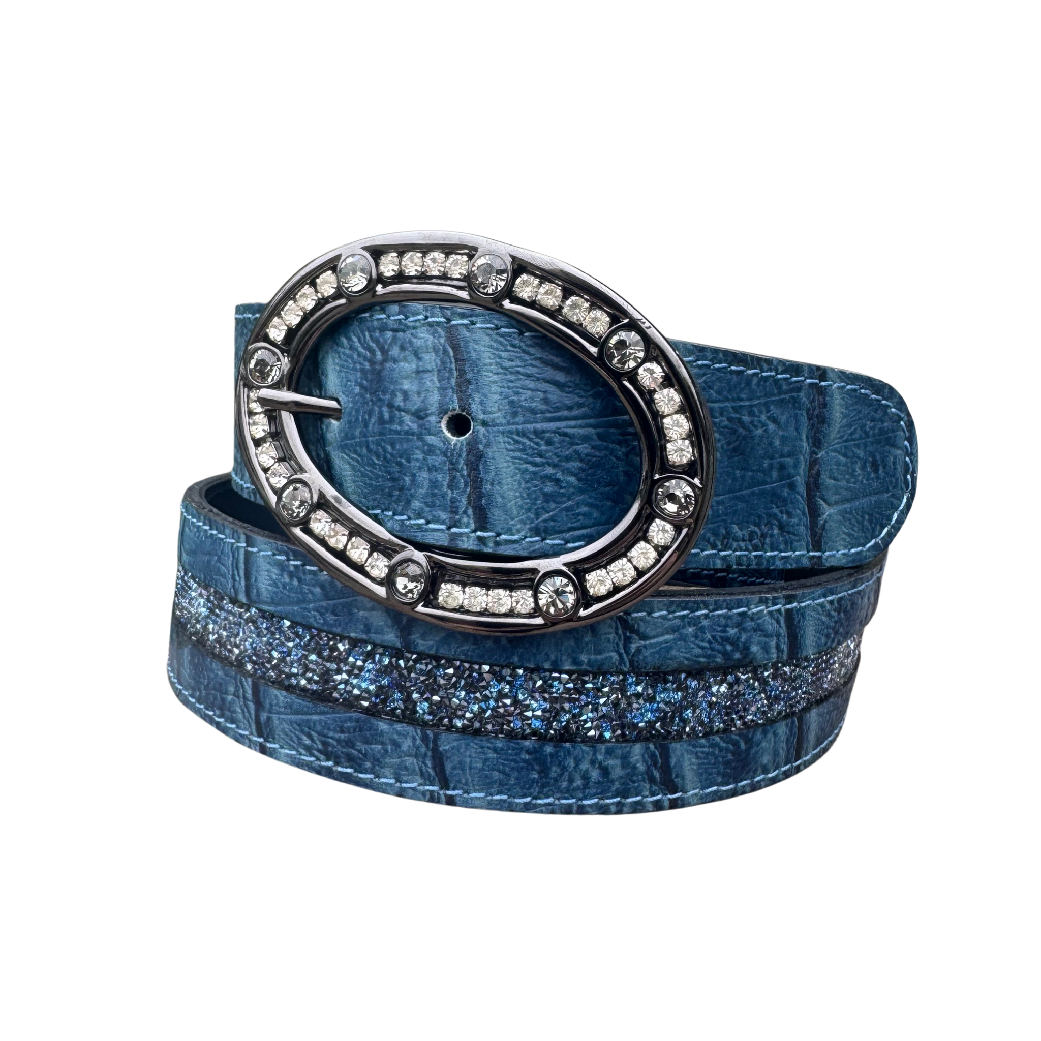 Otto Schumacher Rocks Belt in Navy Croco Jeans