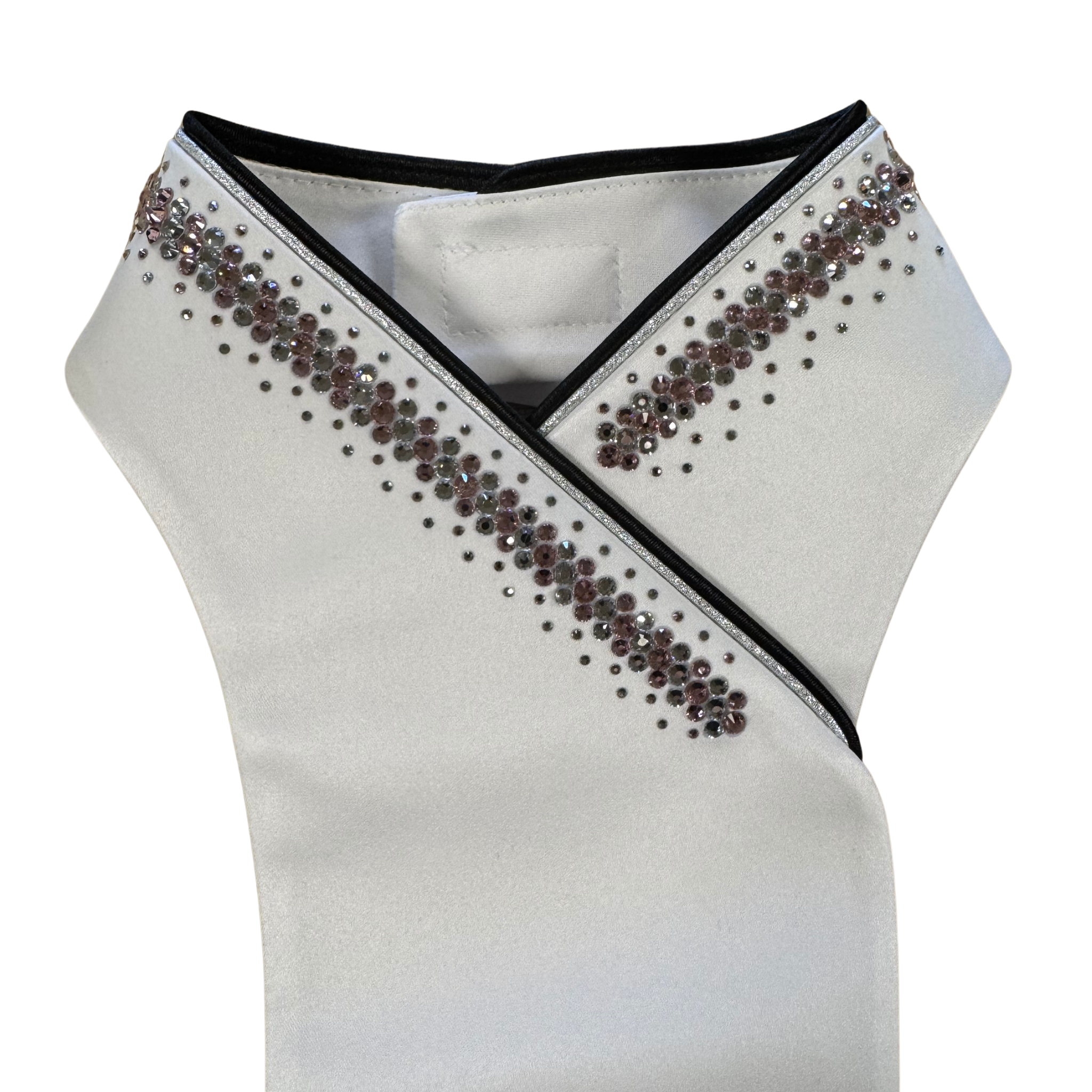 Plastronique Pink & Silver Crystal Drip Custom Stock Tie