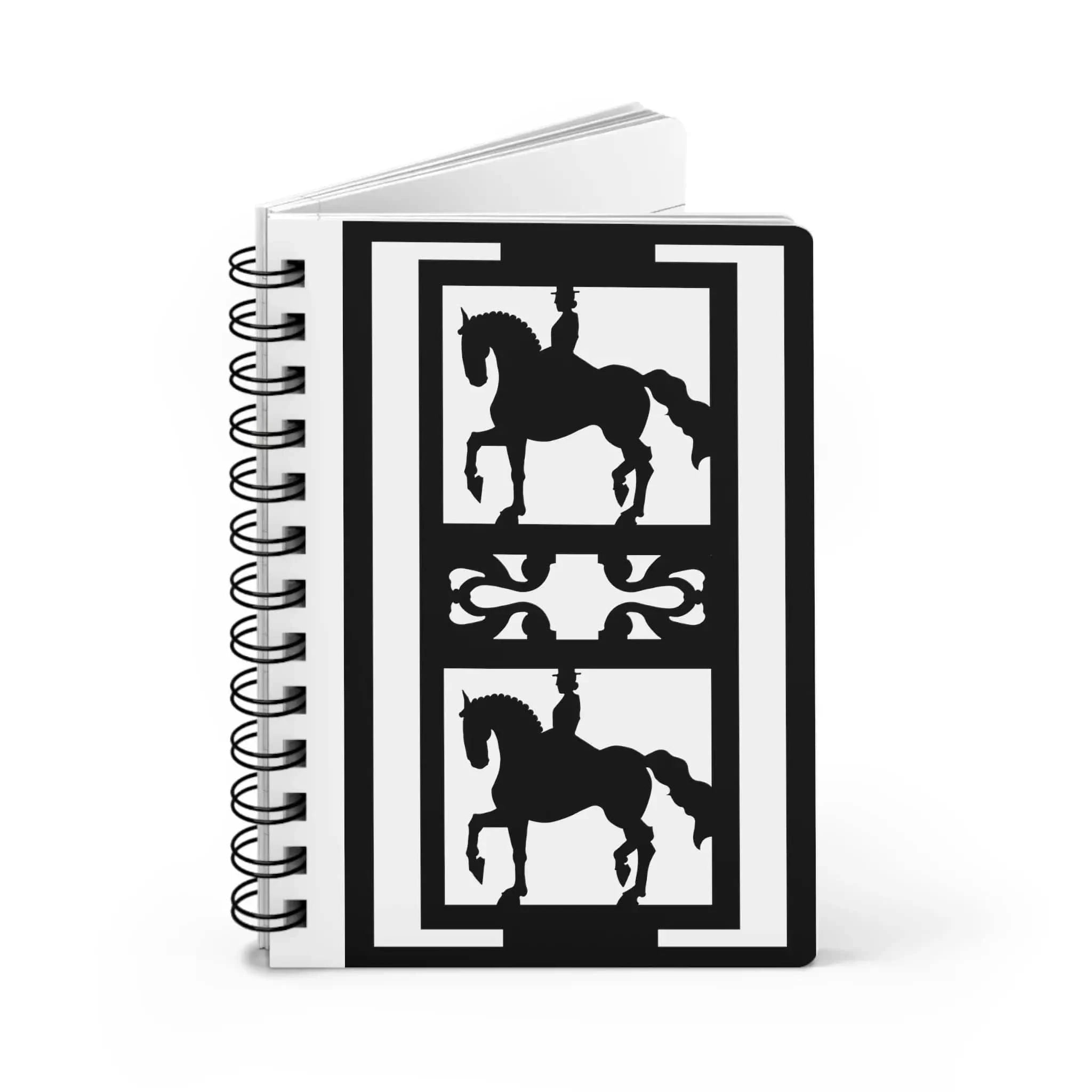 Notebook with horse and rider design on the cover