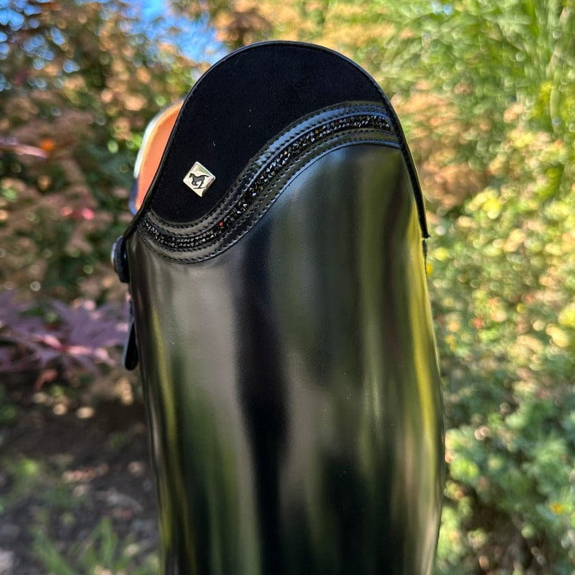 Custom DeNiro Raffaello Dressage Boot - Brushed Black with Camoscio Uptop & Fineline