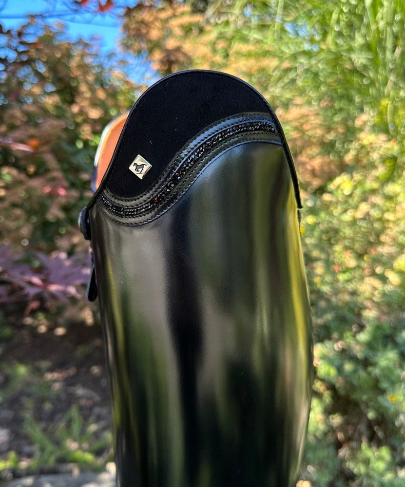 Custom DeNiro Raffaello Dressage Boot - Brushed Black with Camoscio Uptop & Fineline