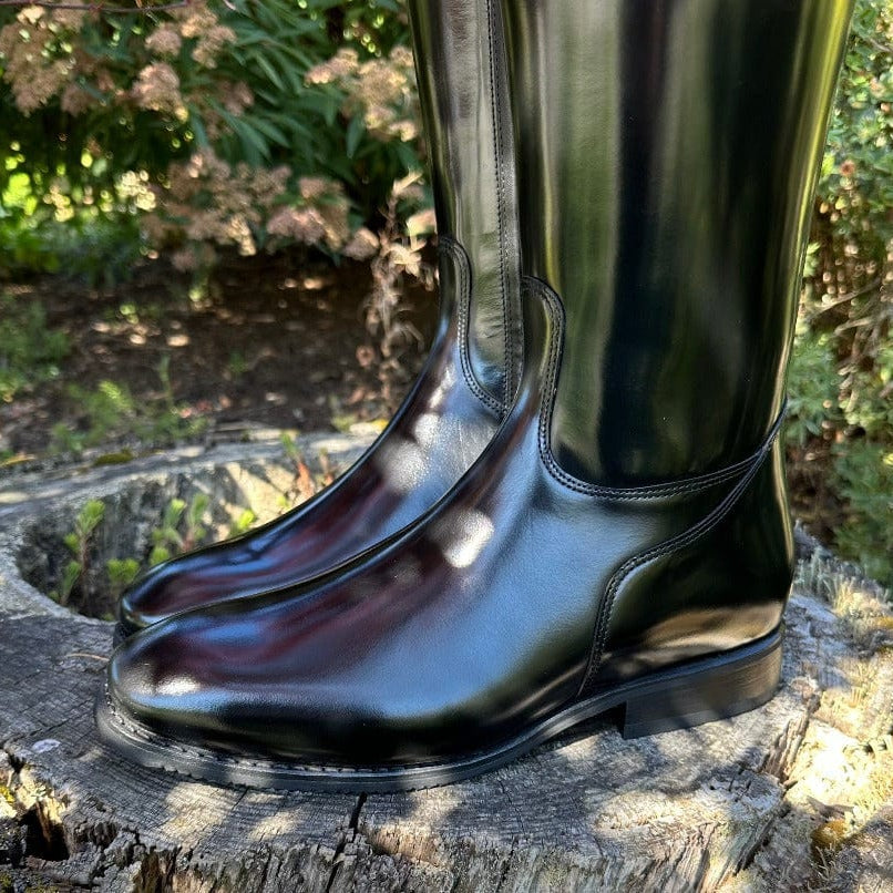 Custom DeNiro Raffaello Dressage Boot - Brushed Black with Camoscio Uptop & Fineline