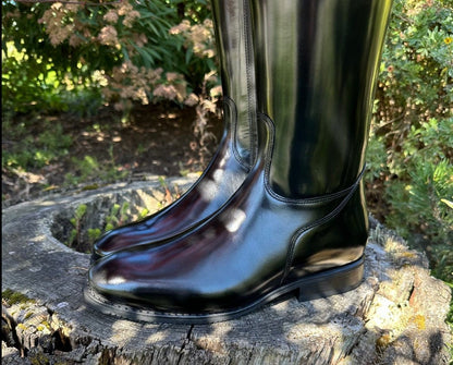 Custom DeNiro Raffaello Dressage Boot - Brushed Black with Camoscio Uptop & Fineline