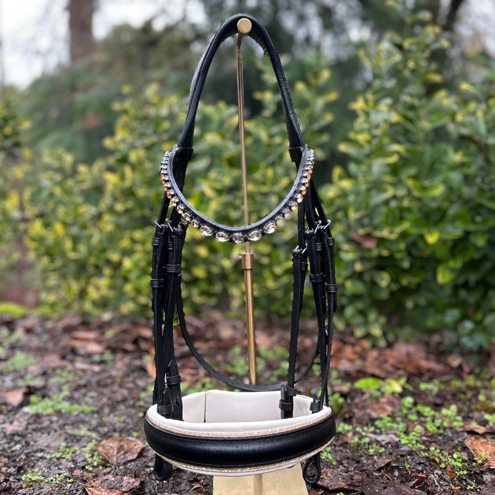 Otto Schumacher Tokyo Nightline Double Bridle with Textured Caveson