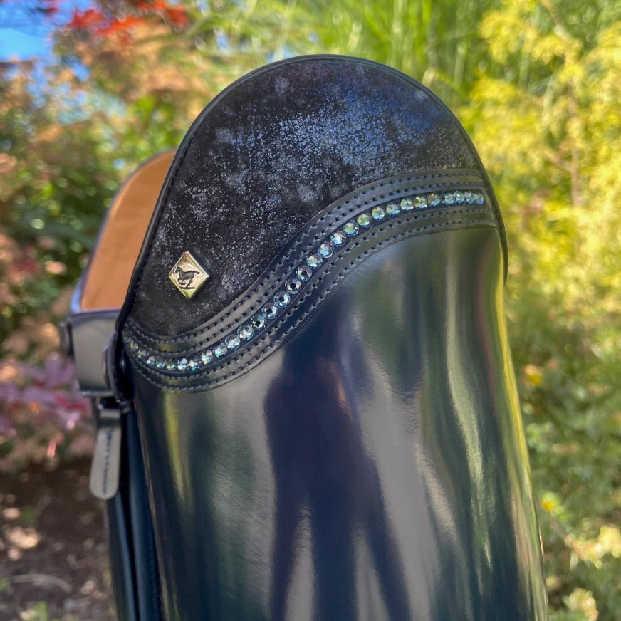 Custom DeNiro Bellini Dressage Boot - Brushed Blue with Infinito Uptop & Swarovski