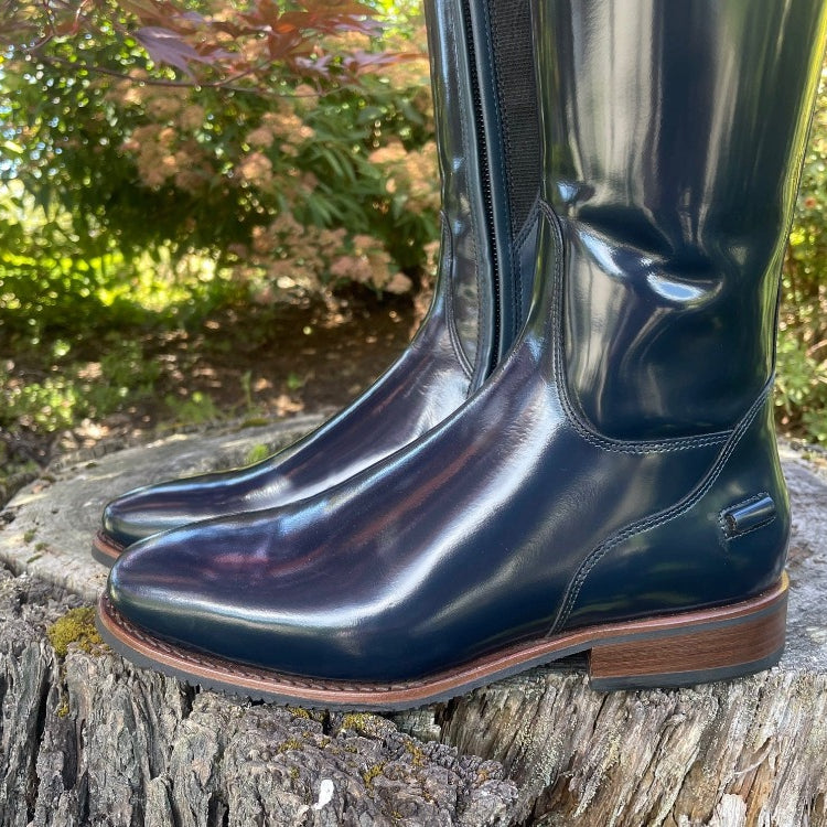Custom DeNiro Bellini Dressage Boot - Brushed Blue with Infinito Uptop & Swarovski