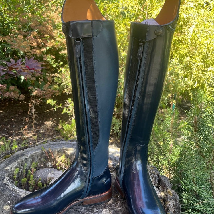 Custom DeNiro Bellini Dressage Boot - Brushed Blue with Infinito Uptop & Swarovski