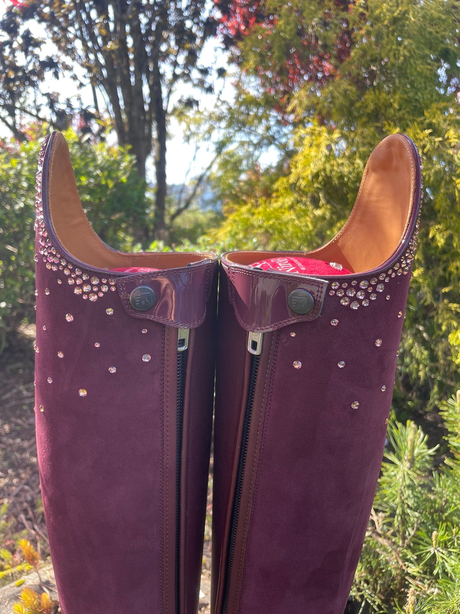 DeNiro Camoscio Suede Bordeaux Raffaello with Swarovski